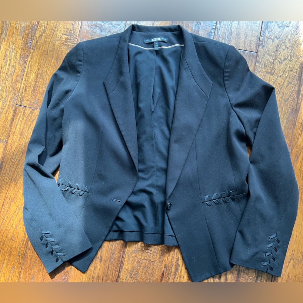 White House Black Market Black Blazer with Pink Trim